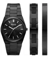 Folio Men's Quartz Three-hand Black Alloy Watch Set, 42mm In Black