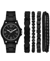 Folio Men's Quartz Three-hand Black Alloy Watch Set, 49mm In Black