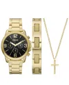 Folio Men's Quartz Three-hand Gold Alloy Watch Set, 43mm In Gold