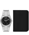 Folio Men's Quartz Three-hand Silver Alloy Watch Set, 42mm In Silver