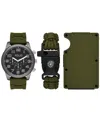 Folio Men's Three Hand Green Silicone Watch 45mm Gift Set In Green