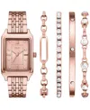 Folio Women's Quartz Three-hand Rose Gold Alloy Watch Set, 30mm In Gold