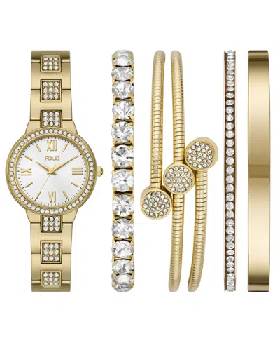 Folio Women's Three Hand Gold-tone Alloy Watch, 30mm