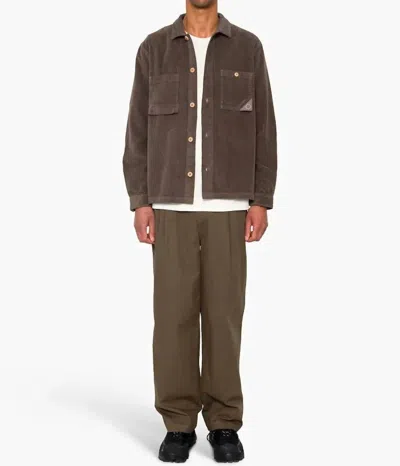 Folk Anniversary Patch Overshirt In Rich Brown Chunky Cord