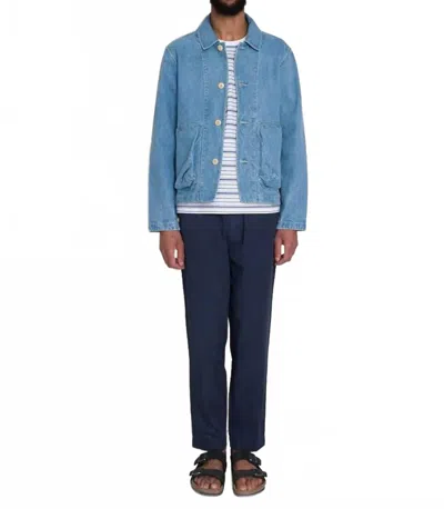 Folk Assembly Summer Twill Pants In Navy In Blue