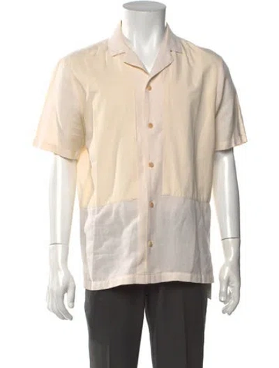 Pre-owned Folk Colorblock Pattern Short Sleeve Shirt In Neutral