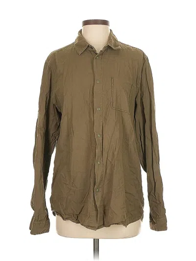 Pre-owned Folk Long Sleeve Button Down Shirt In Tan
