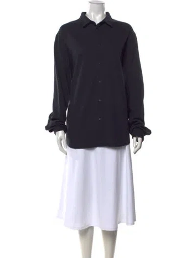 Pre-owned Folk Long Sleeve Button-up Top In Blue