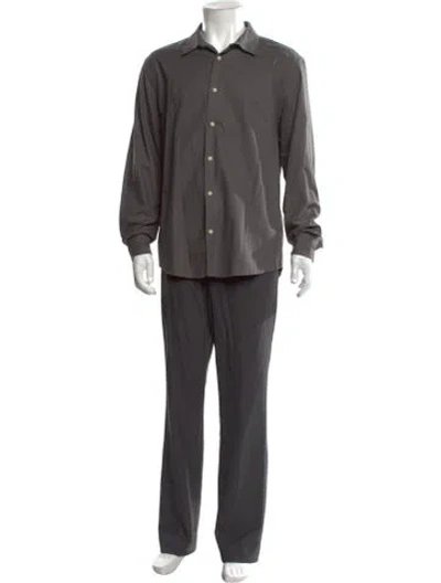 Pre-owned Folk Long Sleeve Dress Shirt In Grey