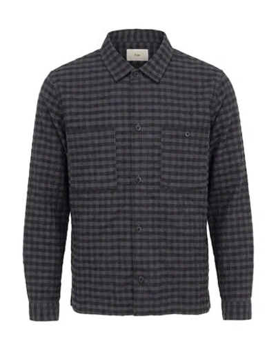 Folk Man Shirt Charcoal Size Xl Cotton, Polyester, Wool In Grey