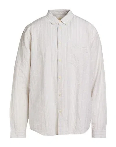 Folk Man Shirt Ivory Size S Cotton, Linen In White