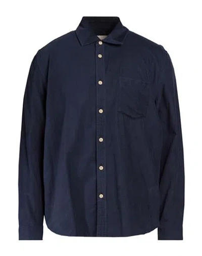Folk Man Shirt Navy Size 4 Cotton In Blue