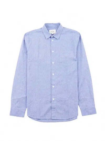 Folk Men's Relaxed Fit Shirt Top In Blue Texture