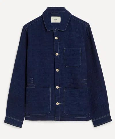 Folk Anniversary Cotton Jacket In Blue