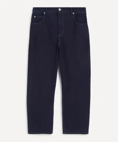 Folk Mens Deep Indigo Slub Barrel Leg Jeans