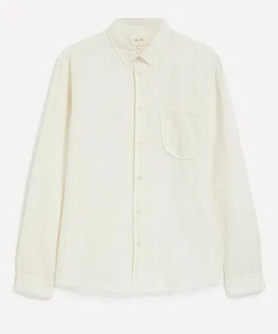Folk Mens Ecru Contrast Pocket Shirt In White