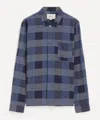 Folk Patch Checked Cotton-blend Shirt In Blue