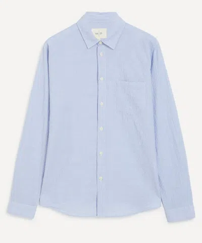 Folk Mens Relaxed Fit Textured Blue Shirt
