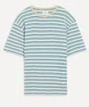 Folk Mens Short Sleeve Ecru Mix Multistripe T-shirt