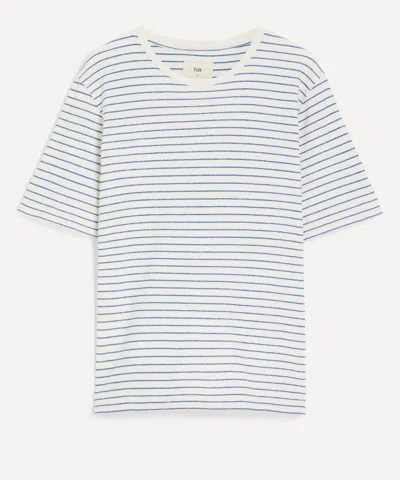 Folk Mens Textured Stripe T-shirt In Blue