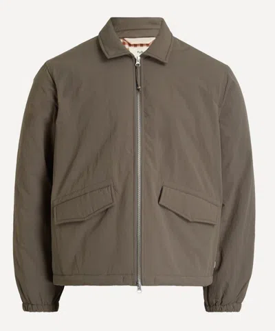 Folk Mens Wadded Bomber Jacket In Dark Olive