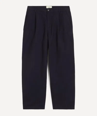 Folk Mens Wide Fit Trousers In Navy