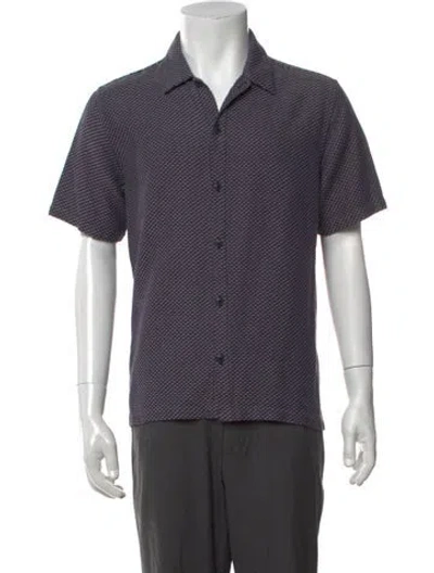 Pre-owned Folk Patterned Short Sleeve Shirt In Blue