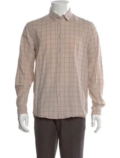 Pre-owned Folk Plaid Print Long Sleeve Shirt In Neutrals