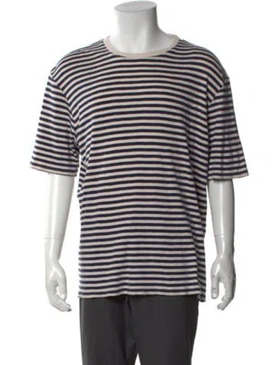 Pre-owned Folk Striped Crew Neck T-shirt In Blue