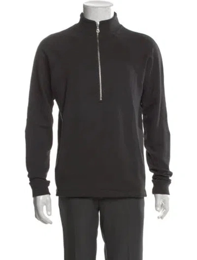 Pre-owned Folk Turtleneck Long Sleeve Polo Sweater In Gray