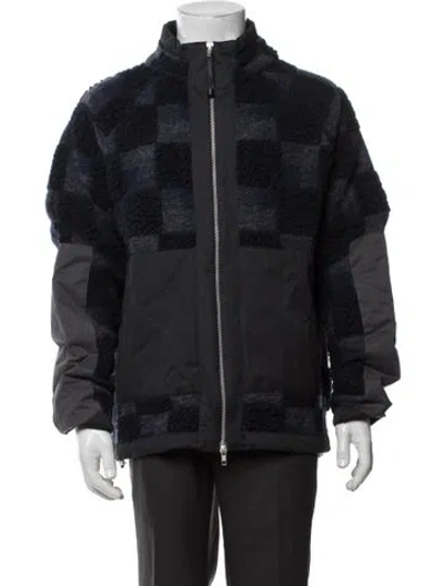 Pre-owned Folk Wool Plaid Print Jacket In Black