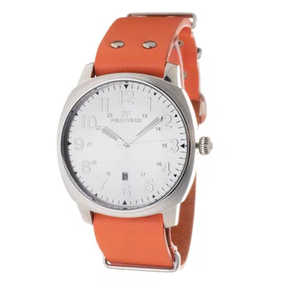 Folli Follie Leather Men's Watch In Orange