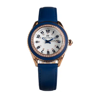 Folli Follie Leather Women's Watch In Blue