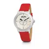Folli Follie Red Leather Watch In Red