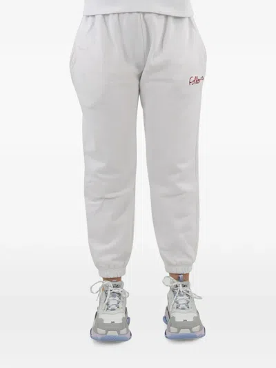 Follovers Elasticate-waistband Track Pants In White