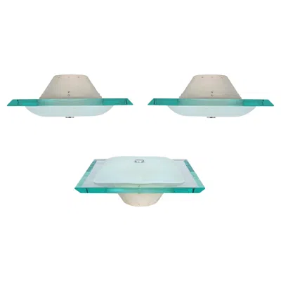 Pre-owned Fontana Arte Max Ingrand Flush Mounts 1 Of 2 From Glass Model 1990, Mid Century In Transparent