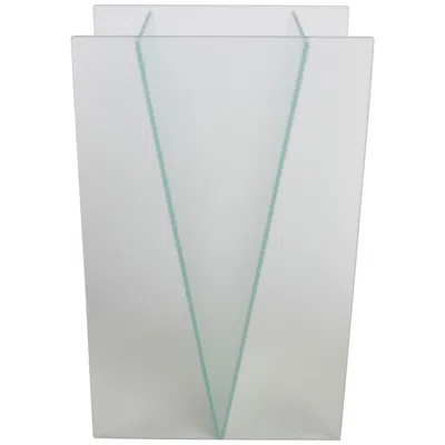 Pre-owned Fontana Arte Postmodern Daskas Amsterdam "v" Plate Glass Vase By Rob Dashorst, C. 1990s In Transparent