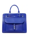 FONTANA MILANO 1915 BLUE LEATHER HANDBAG FOR WOMEN WITH TOP-HANDLE AND ZIP CLOSURE