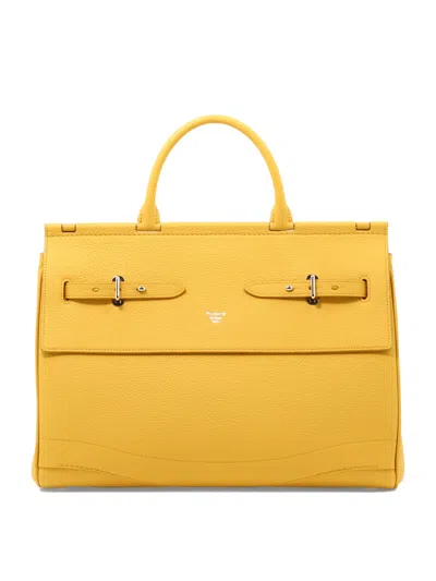 Fontana Milano 1915 Luxurious Yellow Handbag For Women In Burgundy