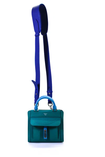 Fontana Milano Womens A Toy Tote Handbag Teal In Blue
