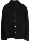 Foo And Foo Buttoned Dyed Denim Jacket In Schwarz