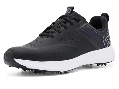 Footjoy Qualifier Men's Shoes Black/white/steel Gray: 11 Ee - Wide