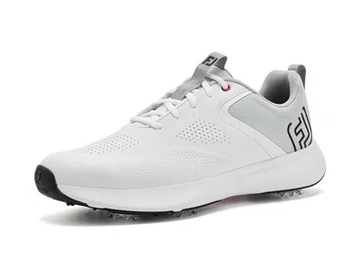 Footjoy Qualifier Men's Shoes White/black/high Risk Red: 9.5 Ee - Wide