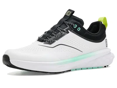 Footjoy Fj Quantum Men's Shoes White/black/evening Primrose: 11 Ee - Wide, Synthetic/textile