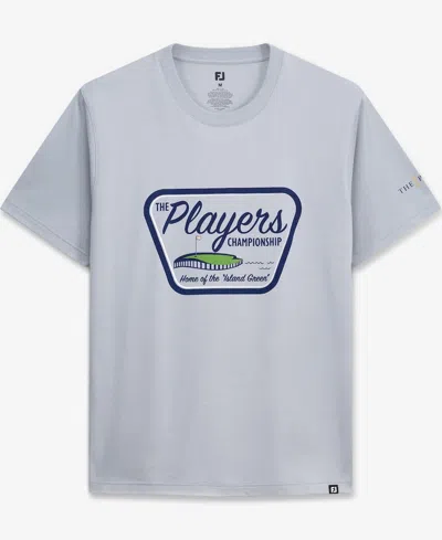Footjoy Men's Gray The Players Island Green Patch T-shirt In Blue