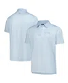 Footjoy Men's White The Players Dot Geo Print Lisle Polo In Light Blue