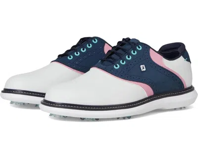 Footjoy New Wave Traditions 57959 White Blue Spiked Golf Shoes Rhs8124 In Pattern