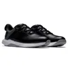 Footjoy Prolite 56922 Men's Black Leather Waterproof Spikeless Golf Shoes Fj21 In Black