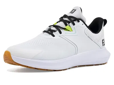 Footjoy Qmotion Men's Shoes White/black/beach Glass: 11 Ee - Wide, Synthetic