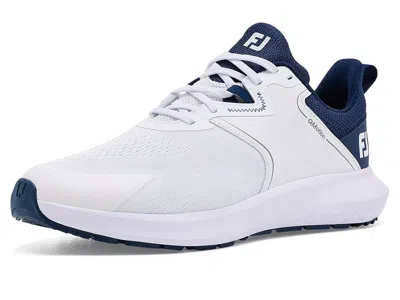 Footjoy Qmotion Men's Shoes White/pageant Blue/china Blue: 9.5 Ee - Wide, Synthetic
